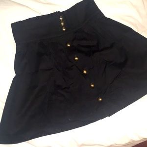 Adorable black and gold button high waist skirt